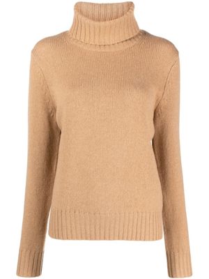 Polo Ralph Lauren pull en laine à col roulé - Marron