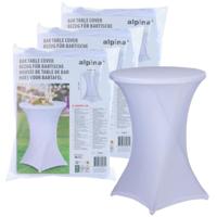 Alpina nette afdekhoes voor een statafel - 3x - wit - spandex elastiek - D90 x 115 cm