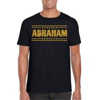 Verkleed T-shirt voor heren - abraham - zwart - glitter goud - verjaardag/themafeest - 50 jaar