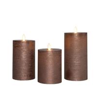 Stompkaars-USB wax d7,5 cm brons set van 3 - Annas collection