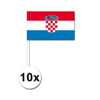 Zwaaivlaggetjes Kroatie 10 stuks   -