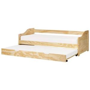 Beliani - LUNERAY - Onderschuifbed - Lichtbruin - 90 x 200 cm - Hout