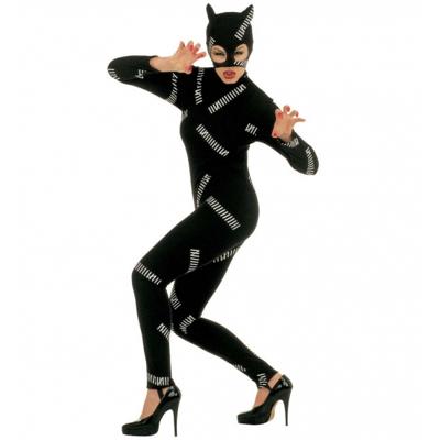 Catgirl / Catwoman verkleed kostuum - dames - zwart - ninja kat