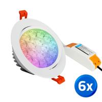 Milight RGBWW led inbouwspot downlight 9 Watt - Voordeelset van 6 stuks