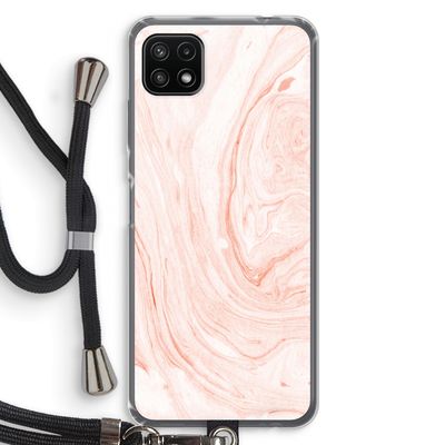 Peach bath: Samsung Galaxy A22 5G Transparant Hoesje met koord
