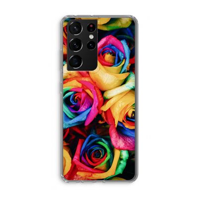 Neon bloemen: Samsung Galaxy S21 Ultra Transparant Hoesje