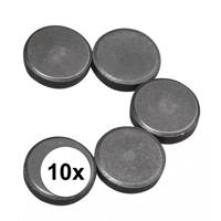 Rayher hobby en knutselen magneten - 10x stuks - formaat D20 x H5 mm - metaal - rond