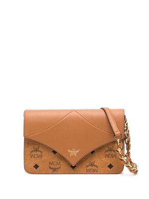 MCM mini sac porté épaule Diamond à imprimé Visetos - Marron
