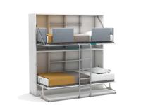 Opklap stapelbed Smart Bunk met bureau