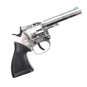 Cowboy verkleed speelgoed revolver/pistool metaal 100 schots plaffertjes   -