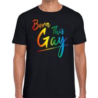 Born this gay regenboog gay pride shirt zwart voor heren