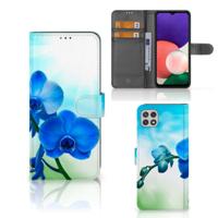 Samsung Galaxy A22 5G Hoesje Orchidee Blauw - Cadeau voor je Moeder