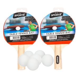 Tafeltennis Ping Pong set 2 batjes en 6 balletjes