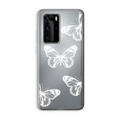 White butterfly: Huawei P40 Pro Transparant Hoesje