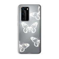 White butterfly: Huawei P40 Pro Transparant Hoesje