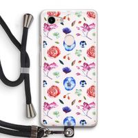 Bloemetjes: Pixel 3 Transparant Hoesje met koord