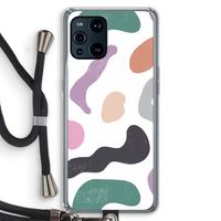 Memphis Shapes: Oppo Find X3 Transparant Hoesje met koord