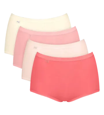 Sloggi 4-pack dames Basic Maxi slips - Red Combi - Taille dames onderbroeken katoen - Copy