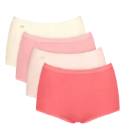 Sloggi 4-pack dames Basic Maxi slips - Red Combi - Taille dames onderbroeken katoen - Copy