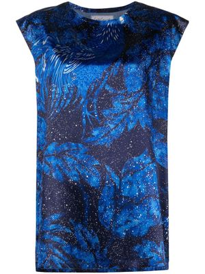 Yohji Yamamoto Pre-Owned blouse à imprimé feuillage (années 2000) - Bleu