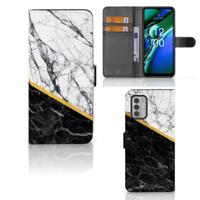 Nokia G42 | Bookcase | Marmer Wit Zwart - Origineel Cadeau Man