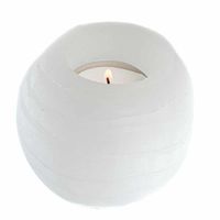 Waxinelichthouder Edelsteen Seleniet Rond ca 500 gram (8 x 8 cm)