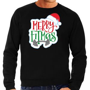 Merry fitmas Kersttrui / outfit zwart voor heren