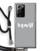 Topwijf Grijs Wit: Samsung Galaxy Note 20 Ultra / Note 20 Ultra 5G Transparant Hoesje met koord