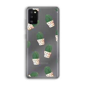 Cactusprint roze: Samsung Galaxy A41 Transparant Hoesje