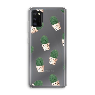 Cactusprint roze: Samsung Galaxy A41 Transparant Hoesje