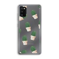 Cactusprint roze: Samsung Galaxy A41 Transparant Hoesje