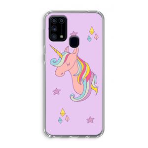 Roze eenhoorn: Samsung Galaxy M31 Transparant Hoesje