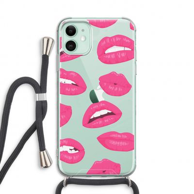 Bite my lip: iPhone 11 Transparant Hoesje met koord
