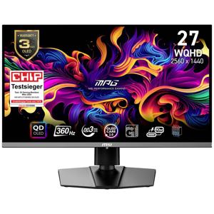 MSI MPG 271QRXDE QD-OLED Gaming monitor Energielabel G (A - G) 67.3 cm (26.5 inch) 2560 x 1440 Pixel 16:9 0.03 ms HDMI, DisplayPort, USB-A, USB-C,