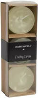 Countryfield drijfkaars bollie 5x4cm crème 3 stuks