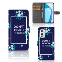 OnePlus 9 Portemonnee Hoesje Flowers Blue DTMP - thumbnail