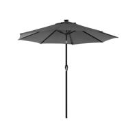 Parasol met LED-zonneverlichting zonder standaard, Grijs / 2,7 M