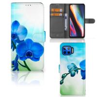 Motorola Moto G 5G Plus Hoesje Orchidee Blauw - Cadeau voor je Moeder Motorola Moto G 5G Plus Hoesje Orchidee Blauw - Cadeau voor je Moeder