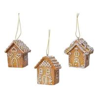 Kerstversiering Kerstboom Polyresin Ø 7 cm Gember Huisje