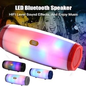 tg165c draadloze luidsprekers poatable bt speakers stereo post glitter led licht ultra bass outdoor soundbar fm radio ondersteuning usb tf-kaart Lightinthebox