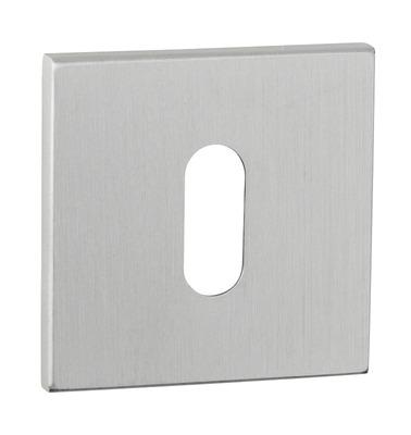 Paar vierkante sleutelroz. ZN 52x52x5mm rvs mat