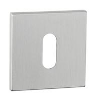 Paar vierkante sleutelroz. ZN 52x52x5mm rvs mat