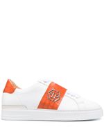 Philipp Plein baskets à plaque logo - Blanc - thumbnail