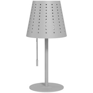 Outsunny Nachttafellamp Tafellamp Nachtlamp, tijdschakelaar, draadloos, trekkoordschakelaar, 14 cm x 14 cm x 30 cm, Wit