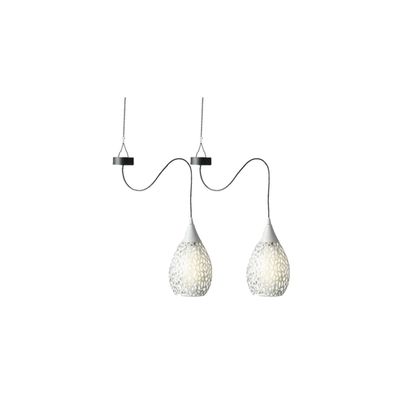 2x stuks witte solar tuinverlichting hanglamp ijzer 21 cm
