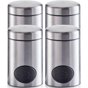 Zeller Zoetjes dispenser - 4x - 8,5 cm - RVS - Koffie/thee drinken - Zoetstof tabletten