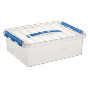 Sunware Q-Line opberg box/opbergdoos - 12 liter - 40 x 30 x 14 cm - kunststof - transparant