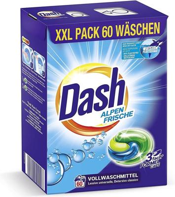Dash Dash Pods Alpenfris XXL-verpakking - 60 wasbeurten - Wascapsules