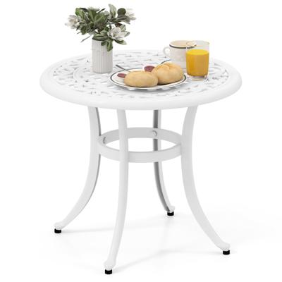 Bijzettafel van Gegoten Aluminium Weerbestendige Balkontafel met Verstelbare Voetkussens Ronde Tuintafel voor Tuin Achtertuin