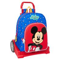 Schoolrugzak met Wielen Mickey Mouse Clubhouse Good day Blauw 33 x 42 x 14 cm